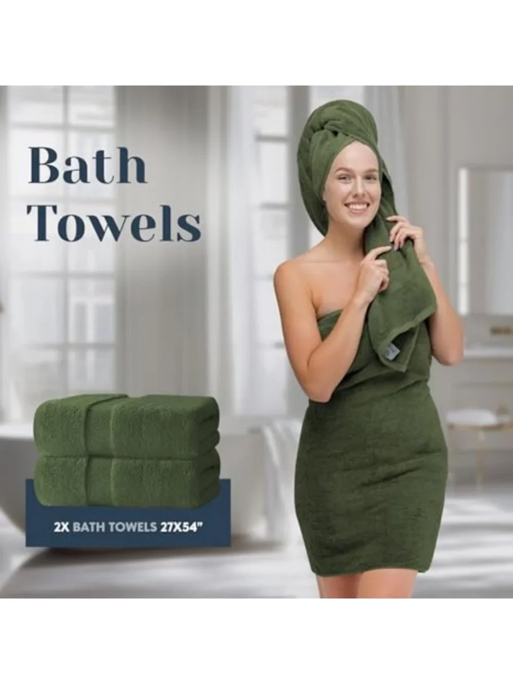 Luxury 8-Piece White Bath Towel Set - 100% Turkish Cotton, Highly Absorbent